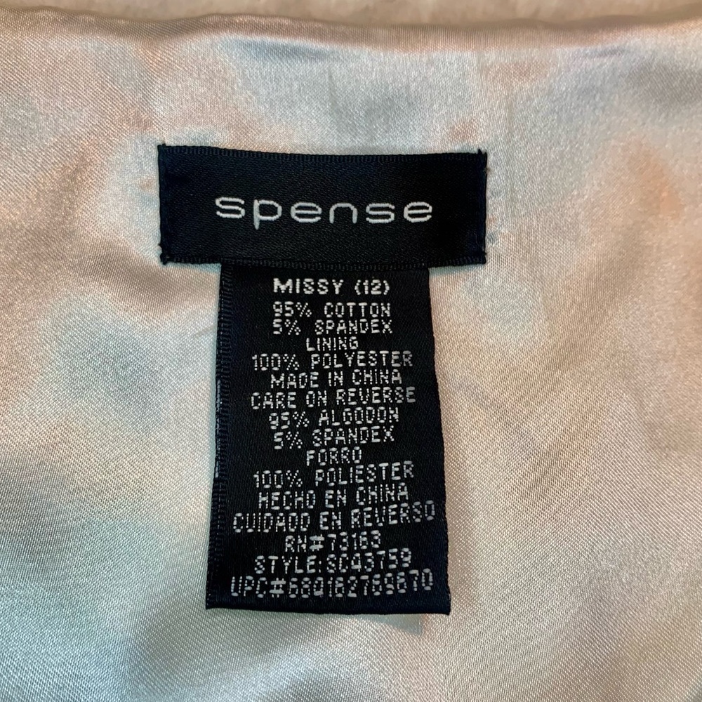 Spense Dress Missy Sz 12 White Blue Floral Cotton Sleeveless Faux Wrap Summer - Picture 11 of 16